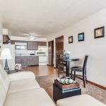 A ceiling fan in a model apartment