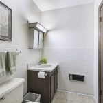 Full bathroom inside a model apartment