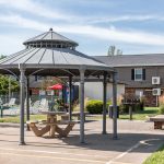 Covered picnic area near the pool