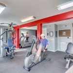 Man working out in the Westgate fitness center