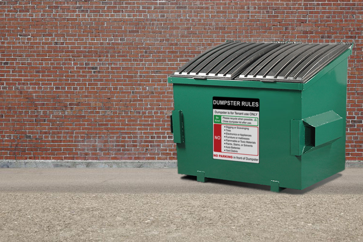 Photo of a green dumpster